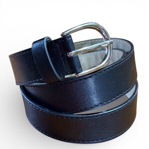 Men’s black vegan leather belt size XL or 44 inches long excluding buckle EUC